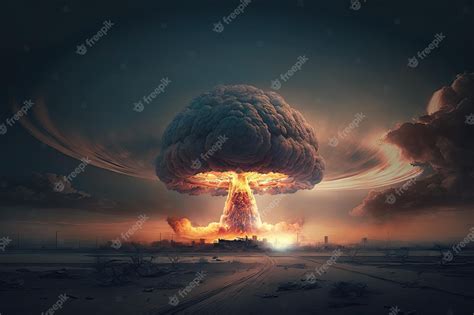 Premium Photo Cataclysmic Nuclear Blast Vaporizes City With Plume Of