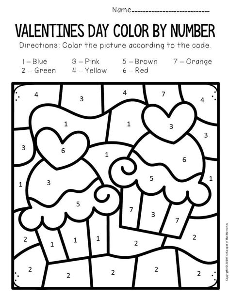 Free Printable Valentines Day Color By Number