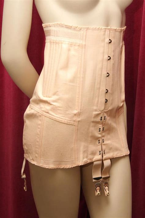 1950s peach cotton corset vintage corset edwardian corsets cotton corset