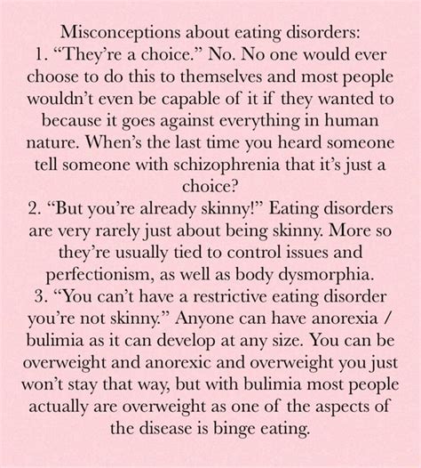 Misconceptions About Eating Disorders 1 Theyre A Choice No No