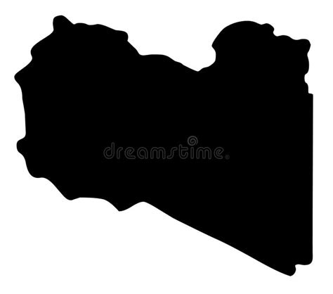 Libya Map Silhouette Vector Illustration Stock Vector Illustration Of