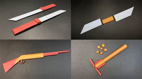 Origami Weapons How To Make Paper Things Paper Gun Paper Craft