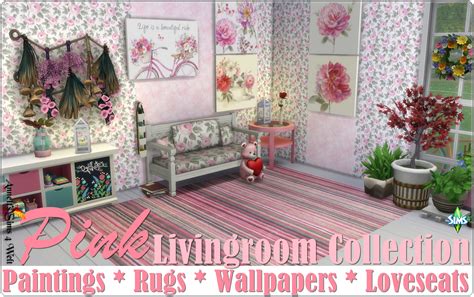 Pink Livingroom Collection From Annett`s Sims 4 Welt • Sims 4 Downloads