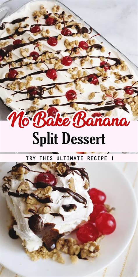 No Bake Banana Split Dessert Recipe Beembloo Kitchen