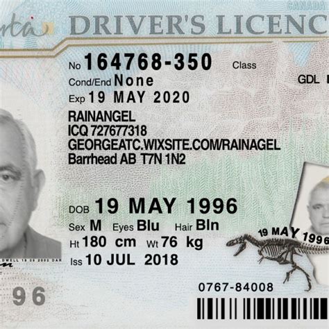 Alberta Back And Front Drivers License Driving License