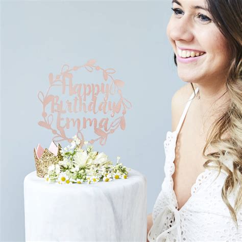 Personalised Floral Birthday Cake Topper By Sophia Victoria Joy