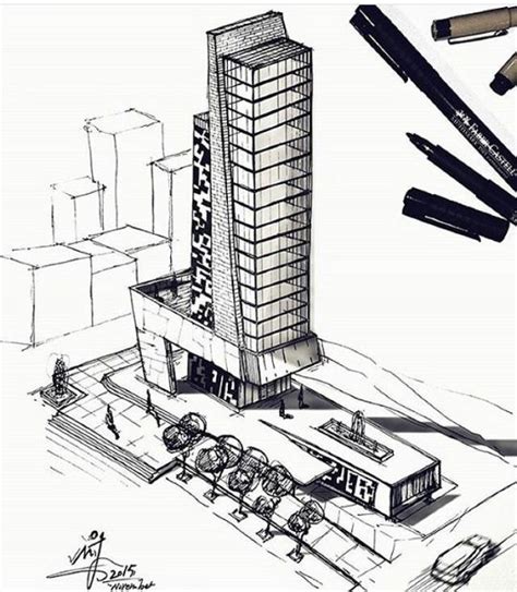Great Architectural Drawing Powered By Jeffthings Buildings Sketch