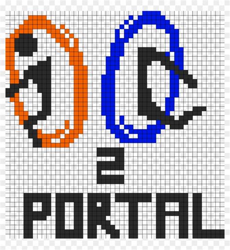 Portal 2 Perler Bead Pattern Bead Sprite Pixel Art Games Minecraft