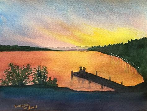 A Sunset In Germany Painting By Belinda Balaski Fine Art America
