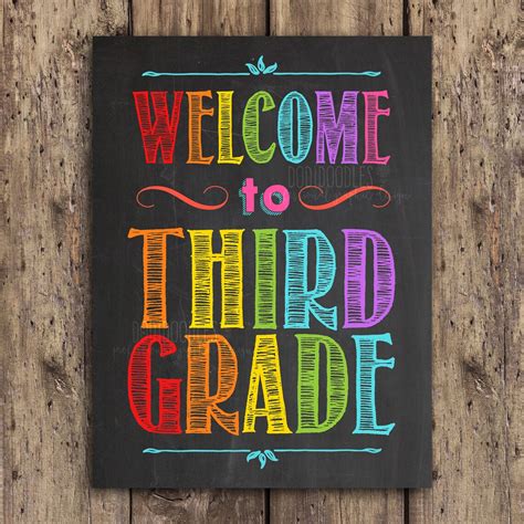 Welcome To Third Grade Classroom Poster Classroom Welcome Etsy