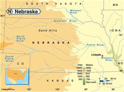 Nebraska Base And Elevation Maps
