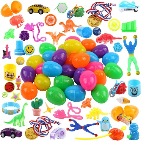 Funnism 50 Pieces Toys Filled Surprise Eggs 25 Inches Bright Colorful