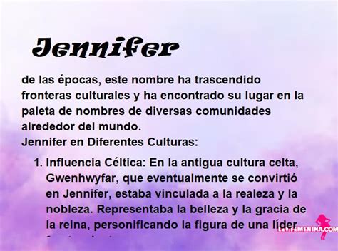 Significado Del Nombre Jennifer Ley Femenina Frases Para Mujeres