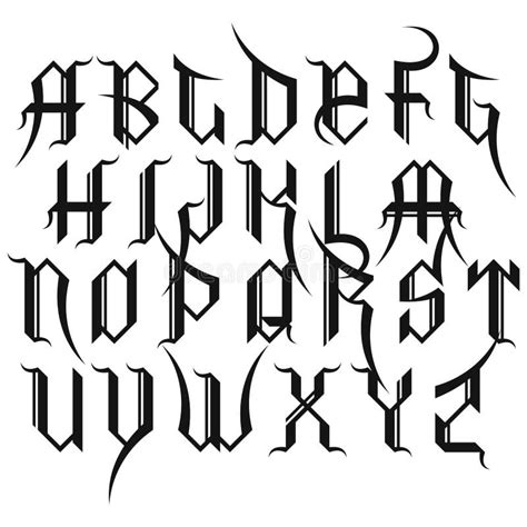 Neo Gothic Decorative Alphabetvector Medieval Font Stock Illustration