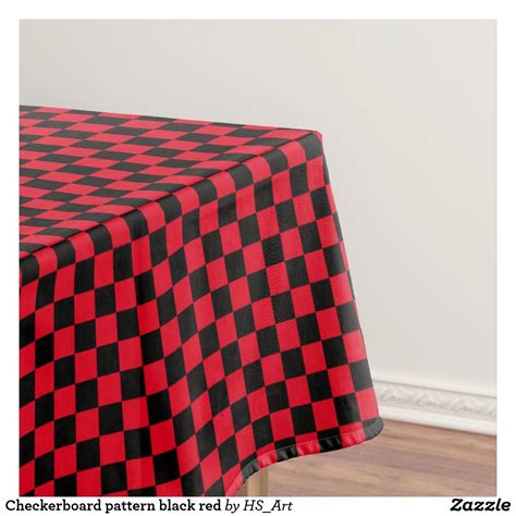 Checkerboard Pattern Black Red Tablecloth Red Tablecloth
