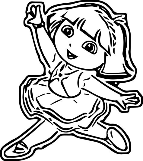 Dora Ballerina Cartoon Coloring Page