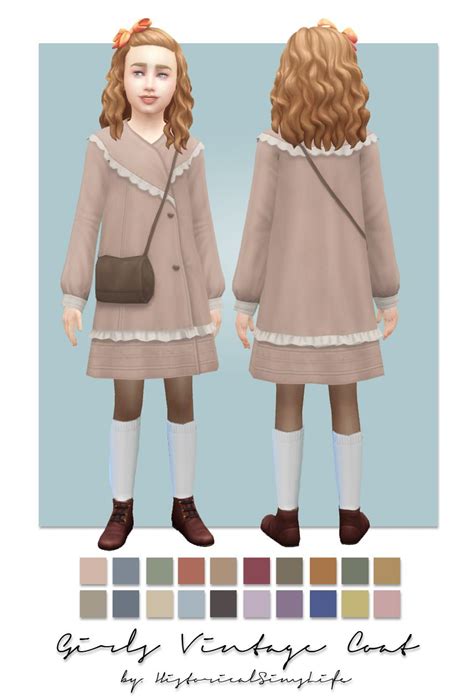 History Lovers Simblr — Ts4 Girls Vintage Coat Single Colored First