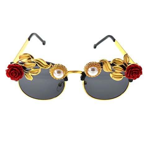 Handmade High Quality Luxury Flower Cat Eye Sunglasses Women Baroque Retro Sun Glasses Vintage