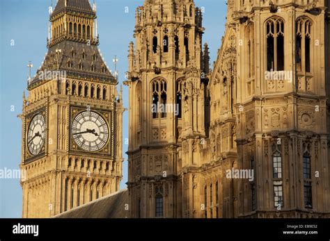 British Landmarks Big Ben The Famous Clock Tower Of The Houses Of