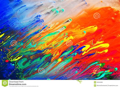 Colorful Abstract Acrylic Painting Stock Photo Image