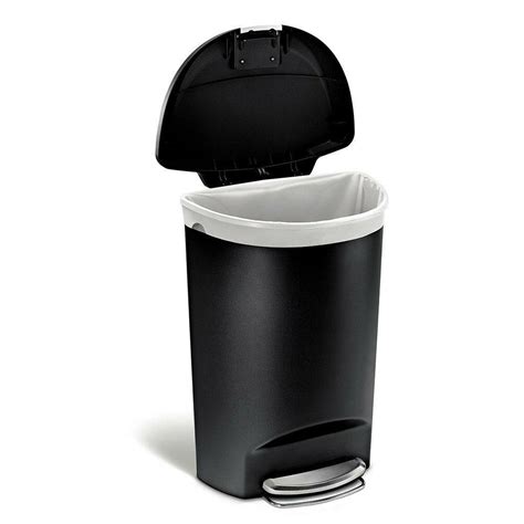 Black 13 Gallon Kitchen Trash Can With Foot Pedal