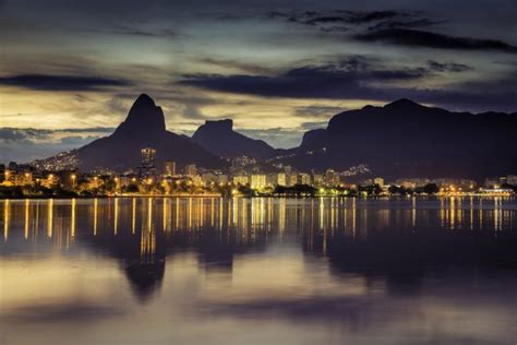 Sunset Behind Mountains In Rio De Janeiro — Stock Photo © Marchello74