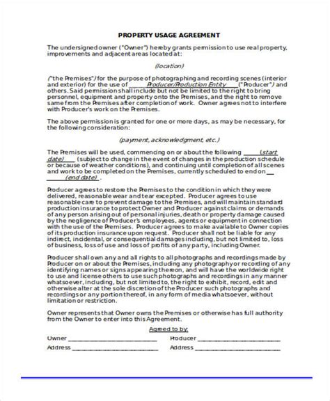 Free 9 Property Agreement Forms In Pdf Ms Word