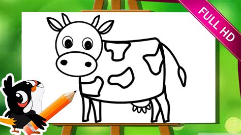 Add the nose and the mouth. Learn How To Draw A Cow | How To Draw Animals | Easy Step ...