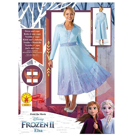 Elsa Frozen 2 Deluxe Travelling Womens Costume Disney Dress Cape