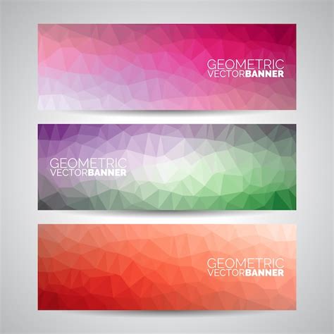 Banners Geométricos Multicolor Vector Gratis