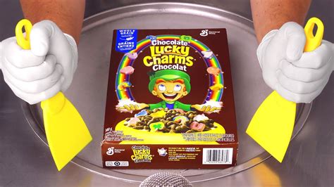 Chocolate Lucky Charms Ice Cream Rolls ASMR YouTube