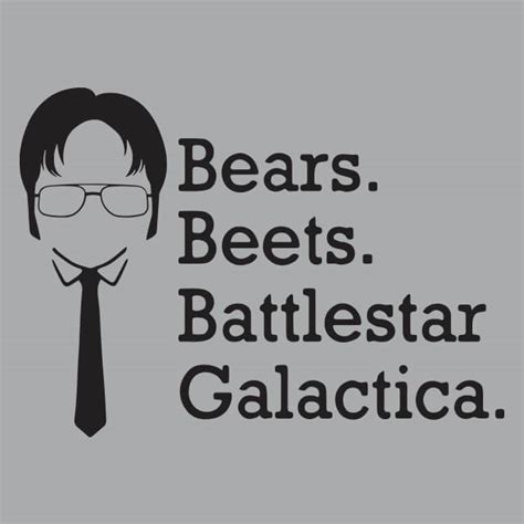 Bears Beets Battlestar Galactica Mens T Shirt Tees Bears Beets