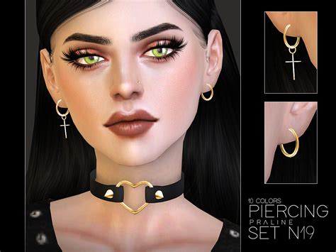 Ts4 Cc Finds Pralinesims Piercings In 10 Colors All
