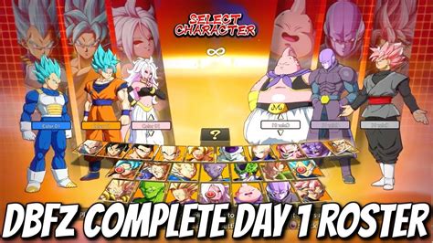 Dragon Ball Fighterz Complete Full Roster Day 1 All Characters
