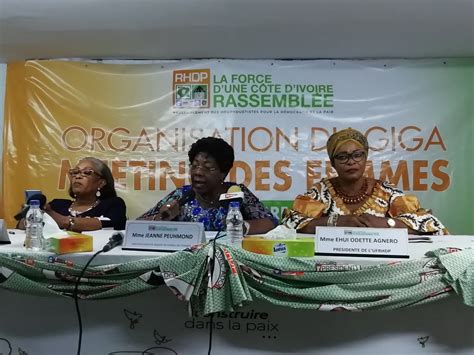 Les Femmes Du Rhdp Annoncent Un Giga Meeting Le 23 Novembre à Abidjan Pressecotedivoire