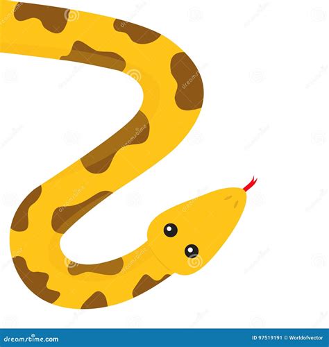 Lengua Roja De La Serpiente Amarilla Del Pitón Serpiente De Arrastre De