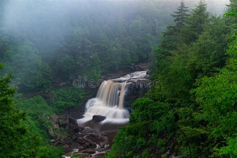 Long Exposure Of Blackwater Falls Foggy Waterfall Blackwater Falls