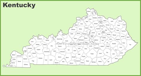 Kentucky County Map Printable Map Of The United States