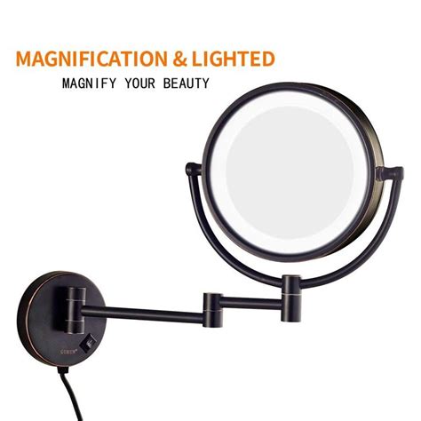 gurun 8 5 inch magnifying makeup mirror with 3 tones led lights double sided vanity mirror for