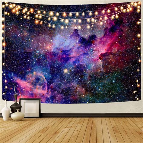 Kyku Galaxy Tapestry Wall Hanging Purple Outer Space