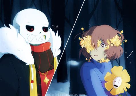 Sweethearti Love You Flowerfell Sans X Frisk Meeting Someone