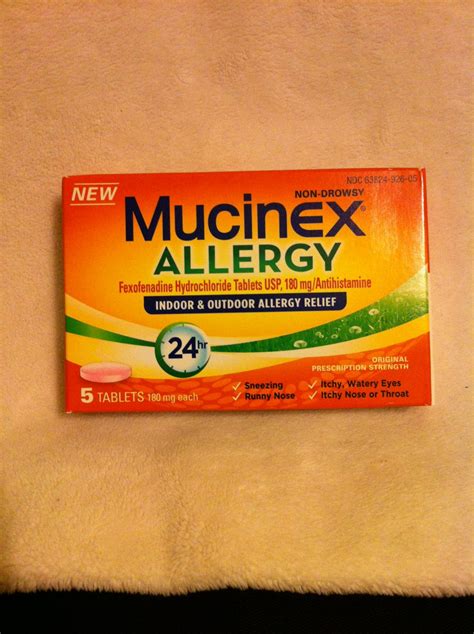 Mucinex Allergy Non Drowsy 24 Hour Indooroutdoor Relief 5 Count Tablets
