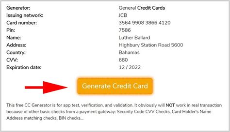You can now generate your own valid credit card numbers with cvv, country origin, issuing network (such as visa, master card, discover, american express and jcb), account limit, and expiry date. Free Credit Card Numbers Generator, Valid Fake CC Generator, Generate Random Credit Cards that Work
