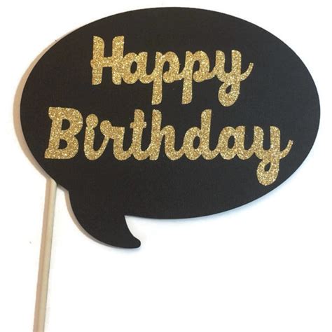 Photo Booth Props Happy Birthday Word Bubble Etsy