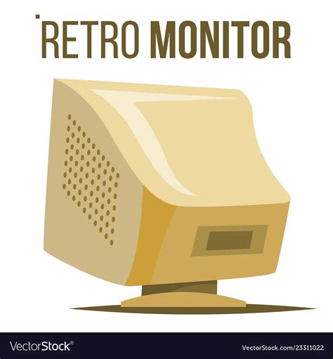Retro Computer Monitor Old Classic Desktop Vector Image