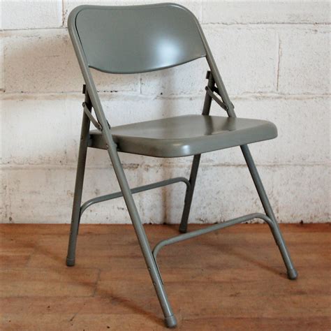 Set Of 4 Folding Metal Chair Grey 1110a 