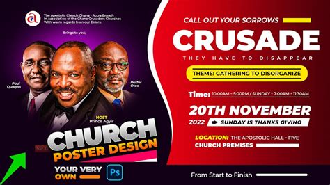 How To Design A Church Crusade Poster Simple And Easy Using Photoshop