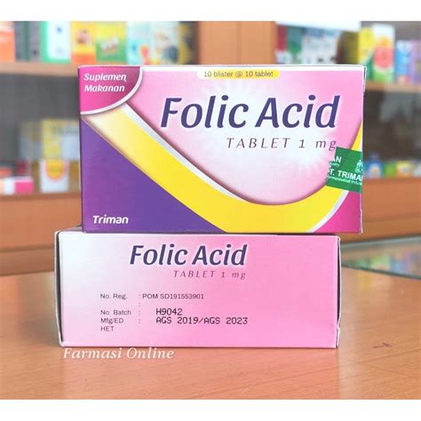 Jual Folic Acid Asam Folat 1mg Strip 10 Tablet Shopee Indonesia