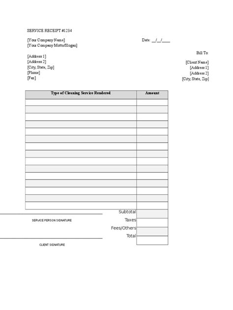 Cleaning Service Invoice Template Word 333 Pdf Business Documents