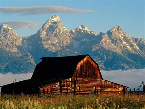 Wyoming United States Huts Natural Landscape Hd Wallpaper Preview